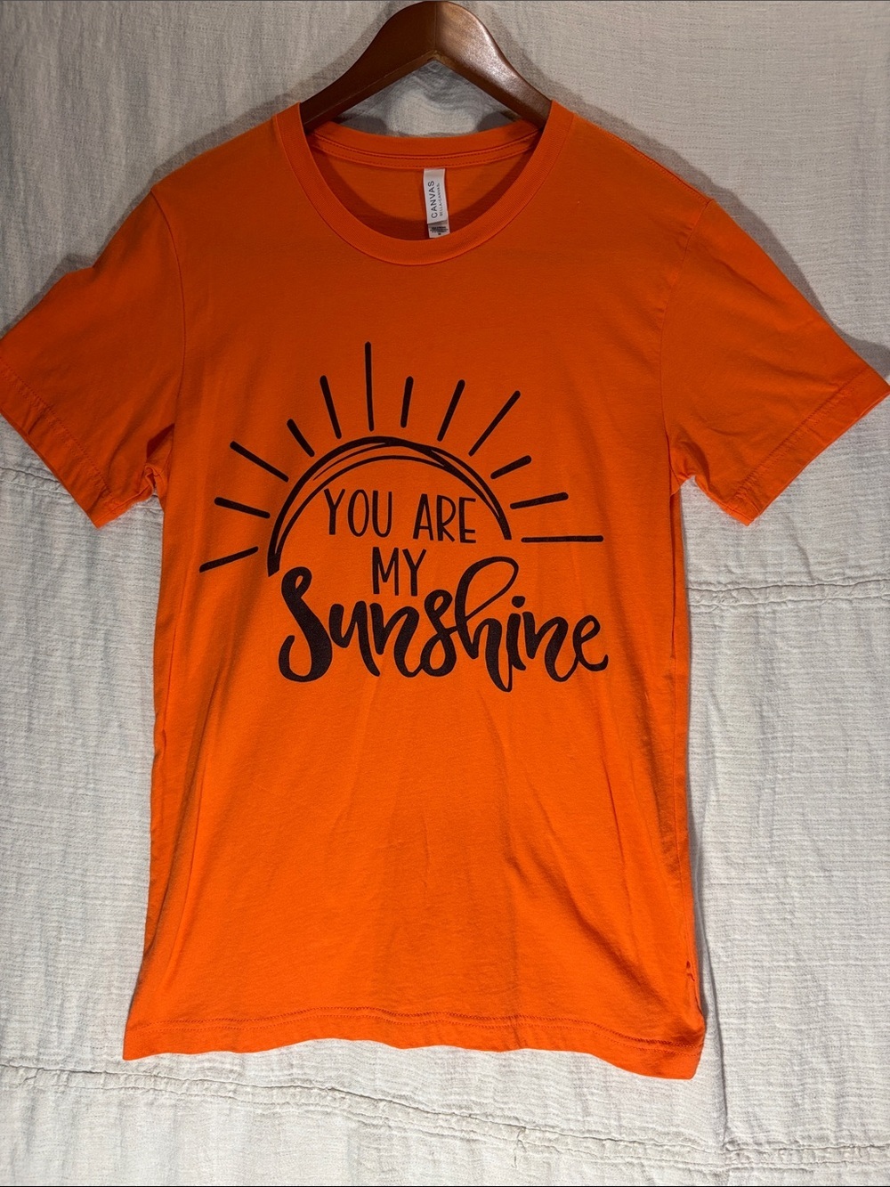 Bella Canvas Orange "You Are My Sunshine" Short Sleeve Tee 100% Cotton EUC